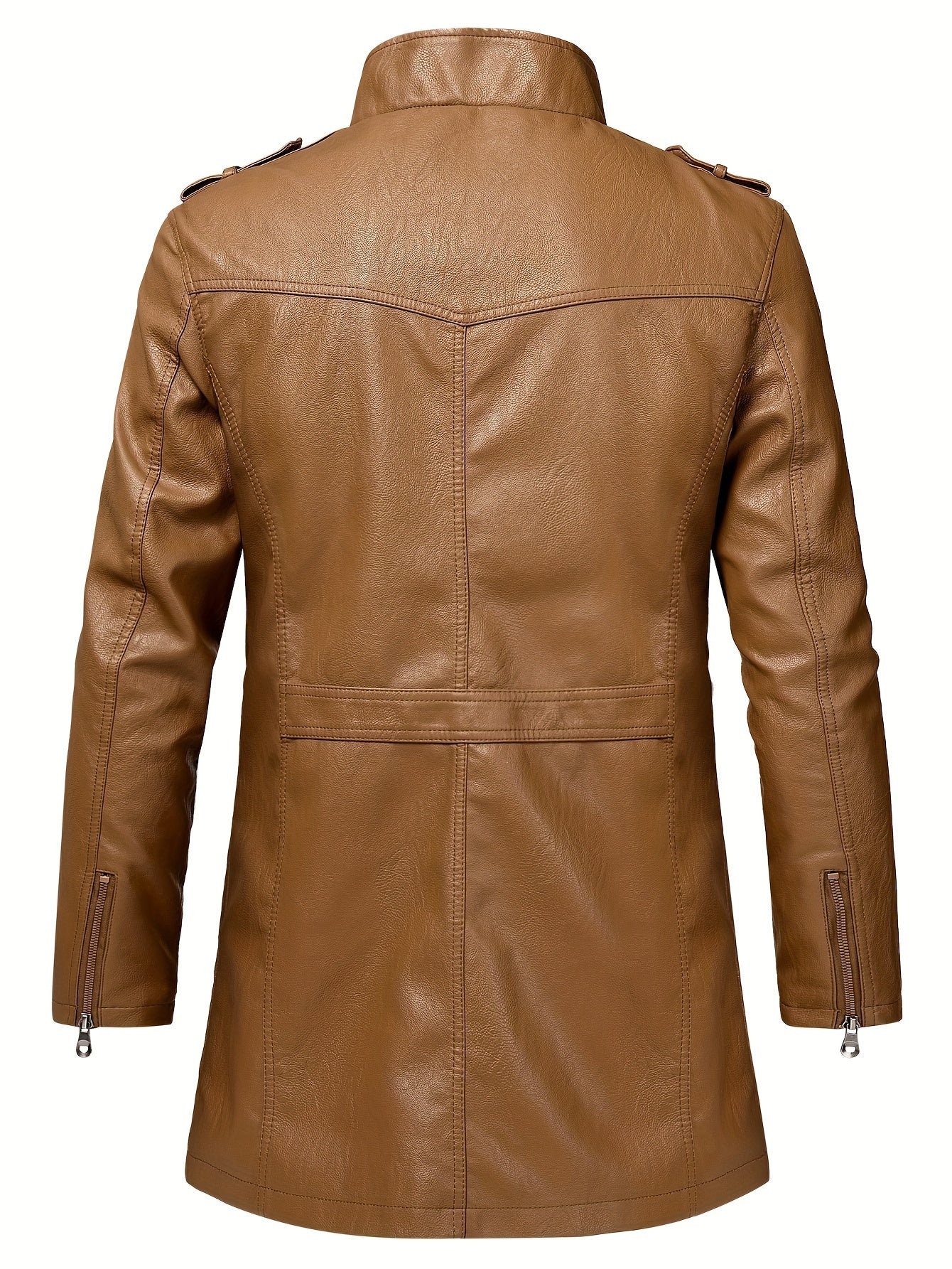Long leather jacket for men
