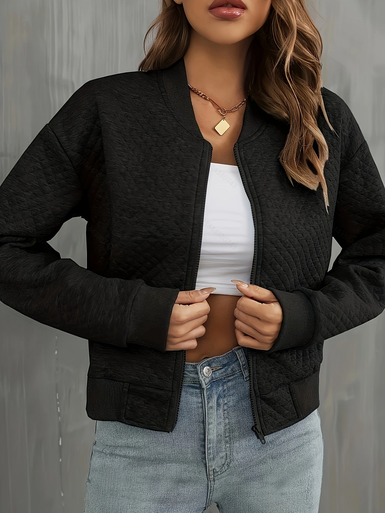 Black simple bomber jacket