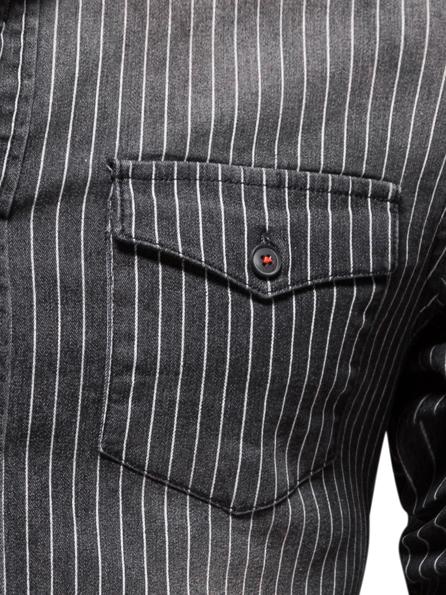 Striped shirt in stretch denim