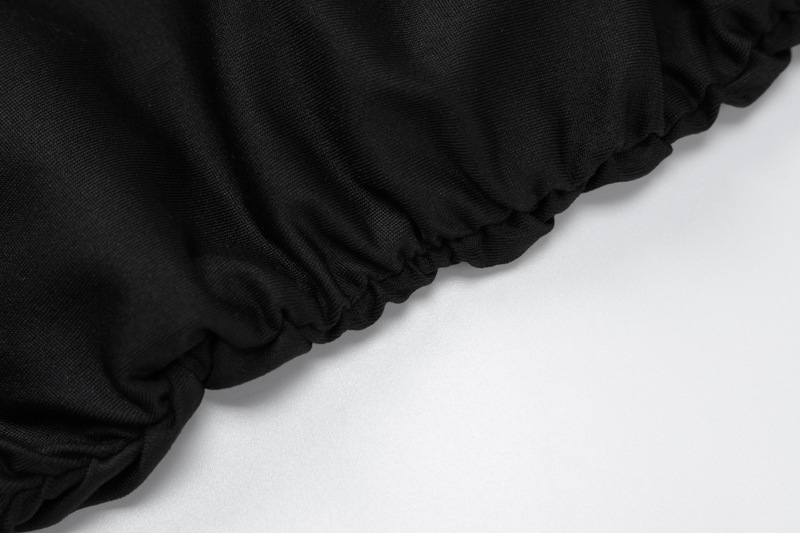 Black pink sheath dress with halter neck V-neck lace up and gloves