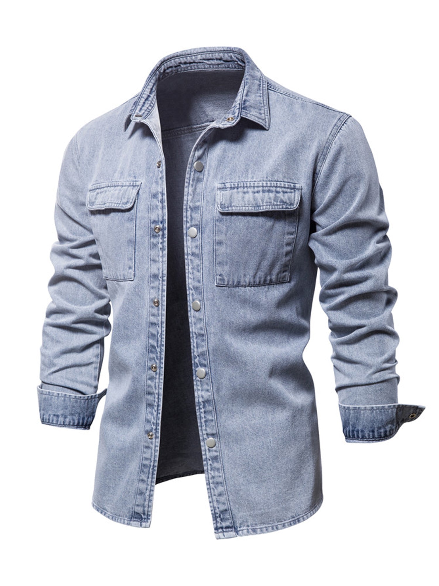 Long sleeve denim shirt for men