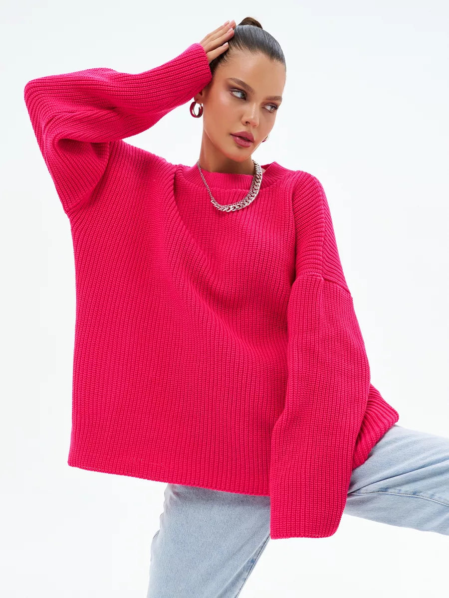 Loose Knitted Striped Sweater