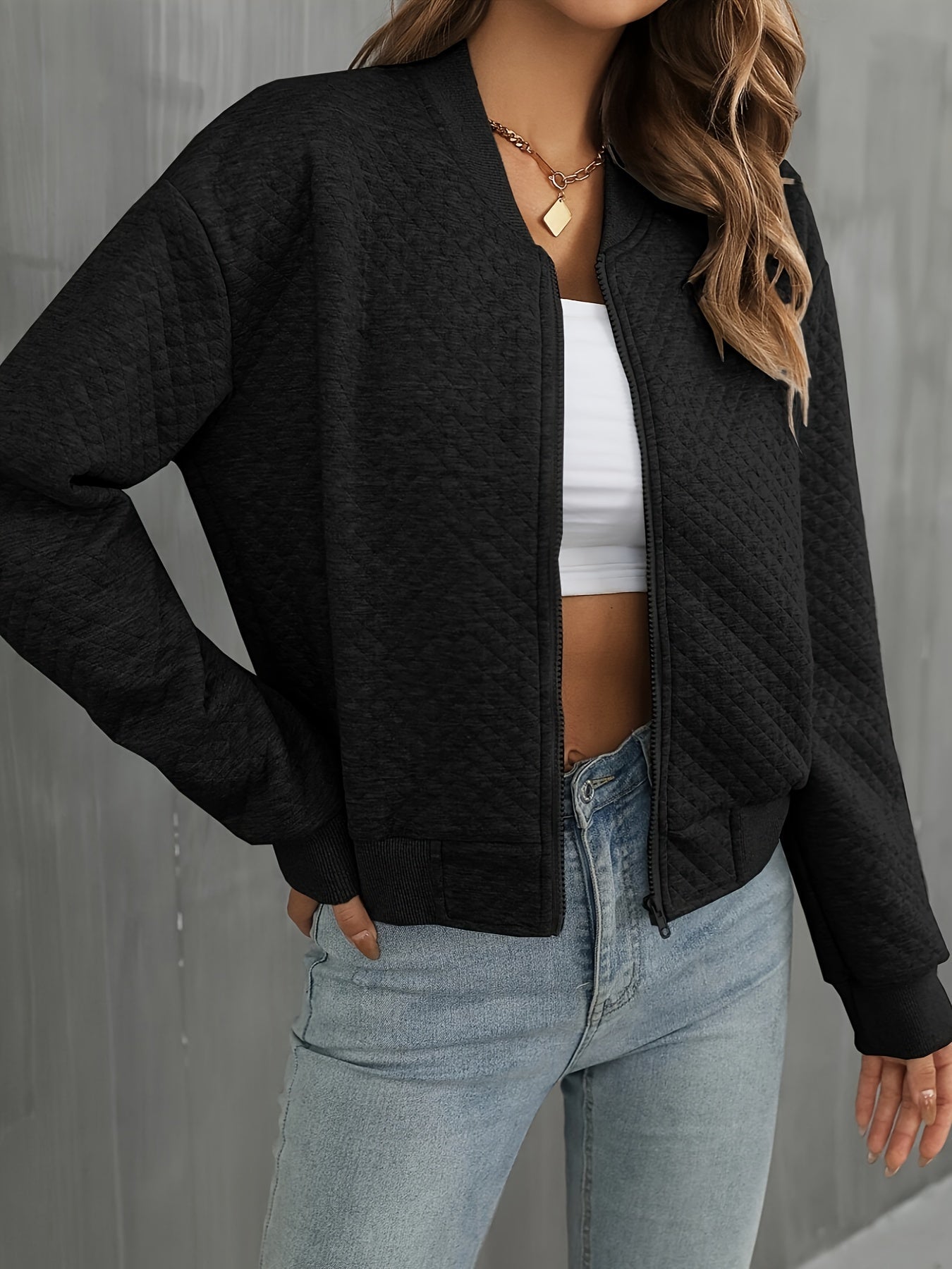 Black simple bomber jacket