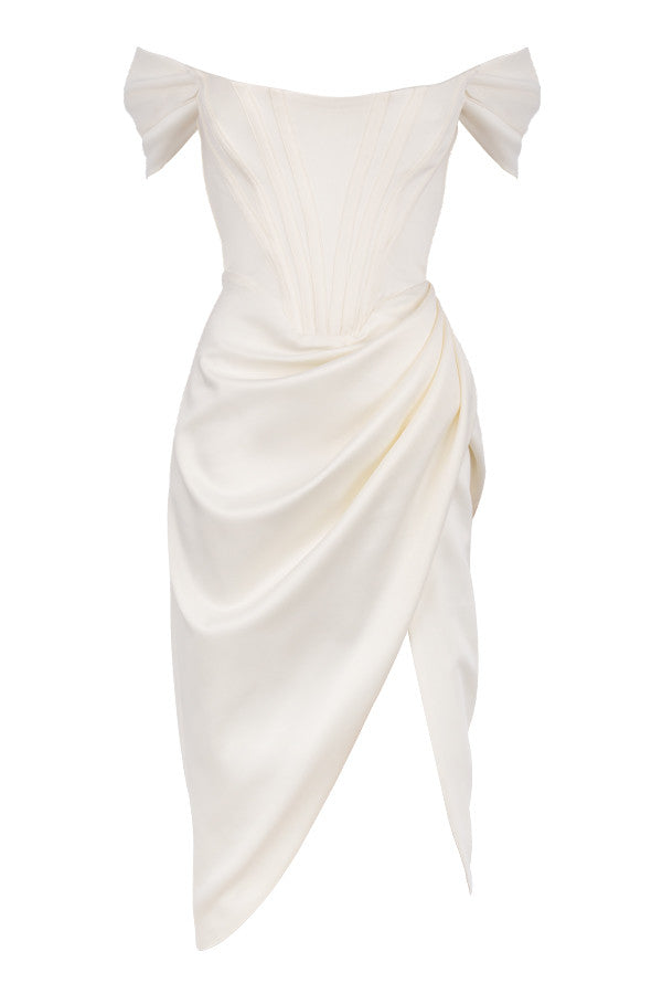 Satin off shoulder dress