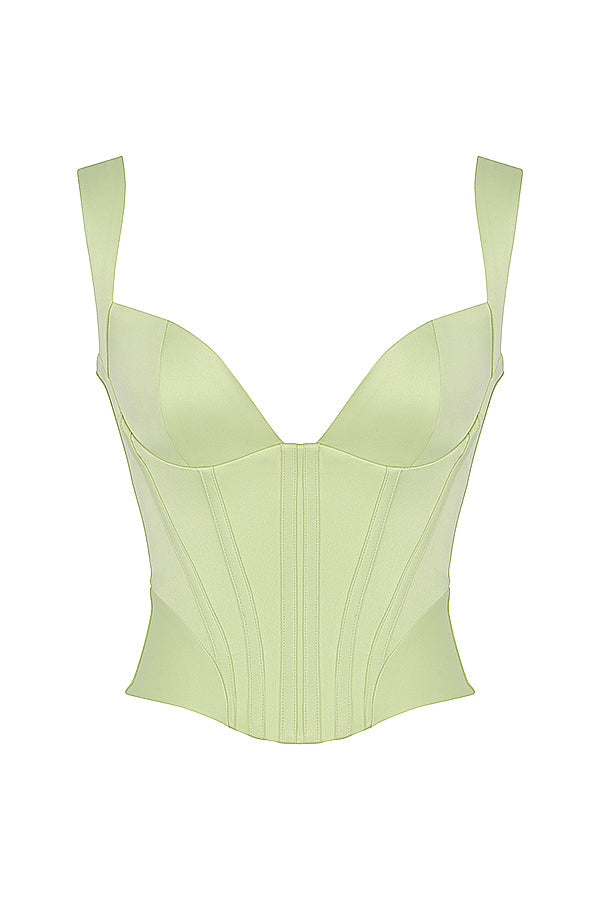 Crystal satin corset