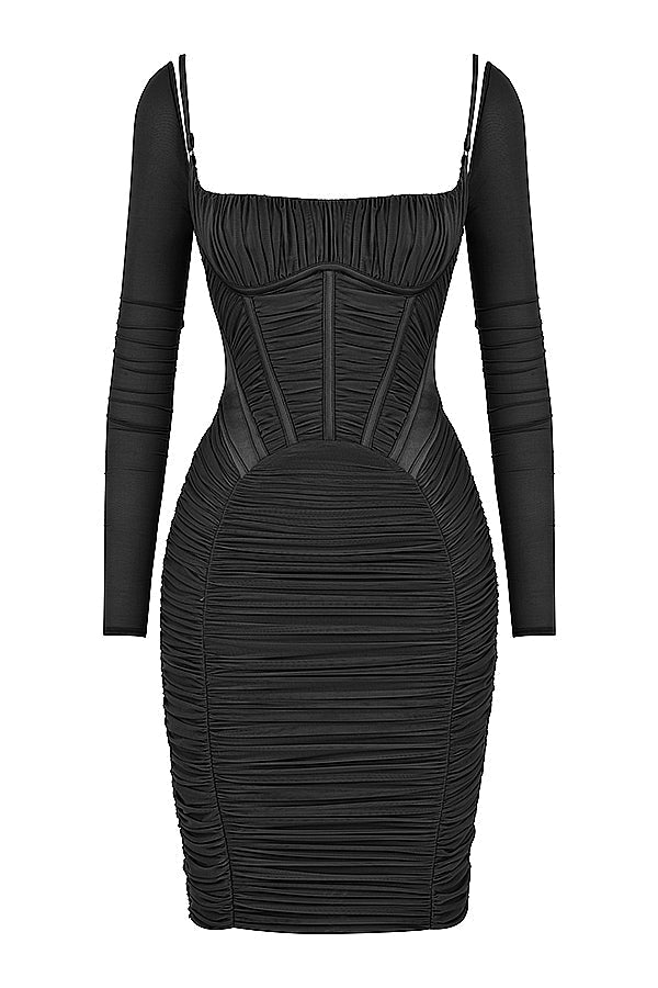 Pleated corset dress