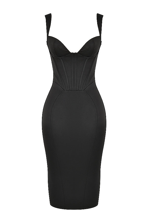 Satin corset midi dress