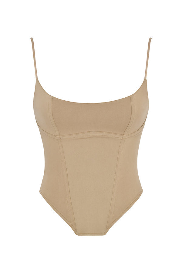 Sculpting corset with mini skirt