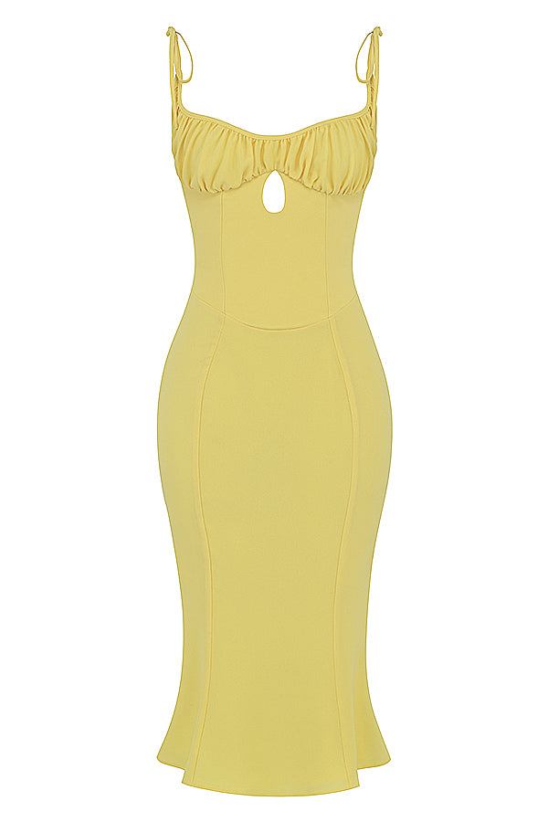 Midi dress with cut-out buttercups