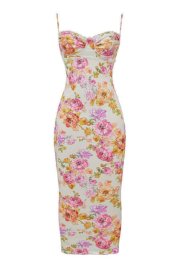 Ivory maxi dress with flowers