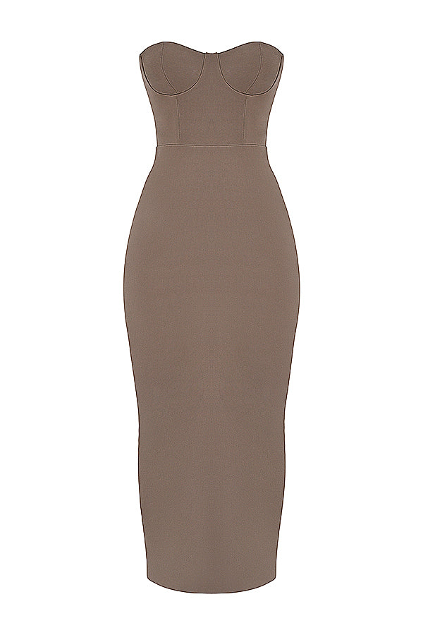 Strapless corset maxi dress