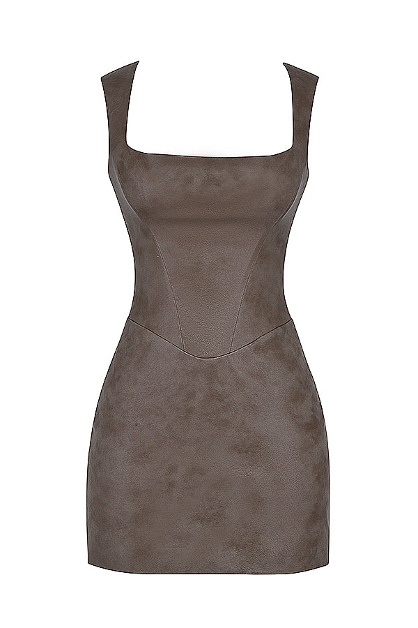 Mocha mini dress with corset
