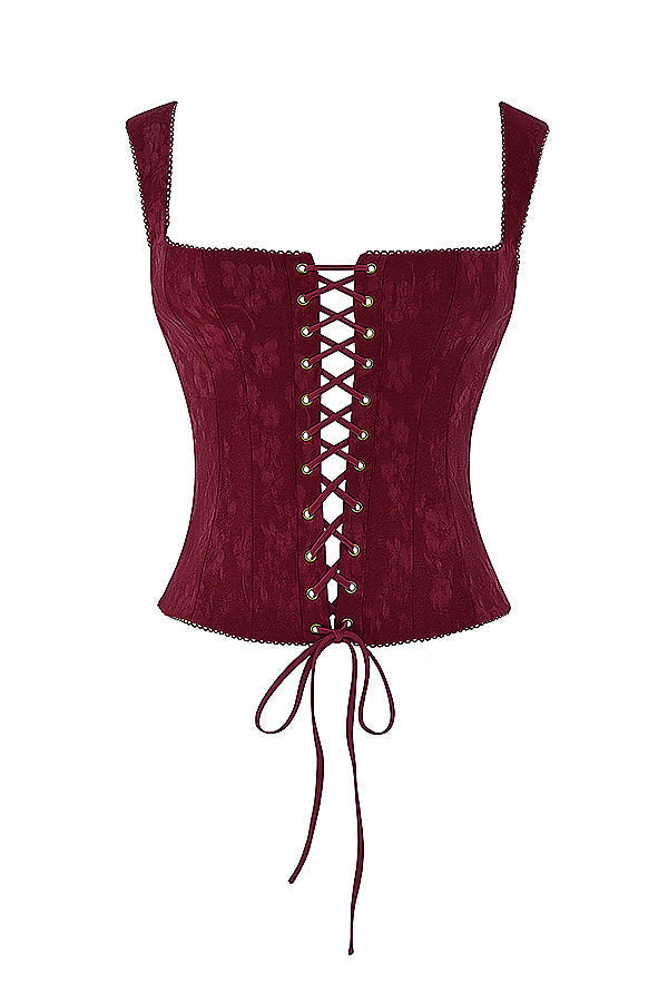 Merlot floral corset