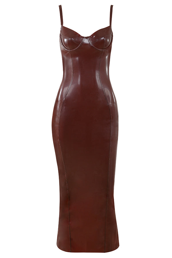 Chocolate Latex Midi dress
