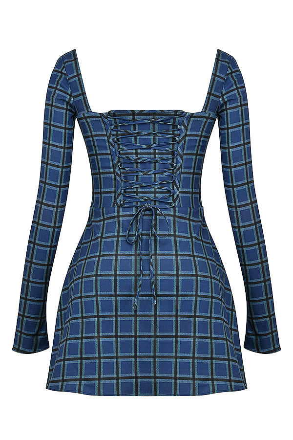 Tartan corset mini dress
