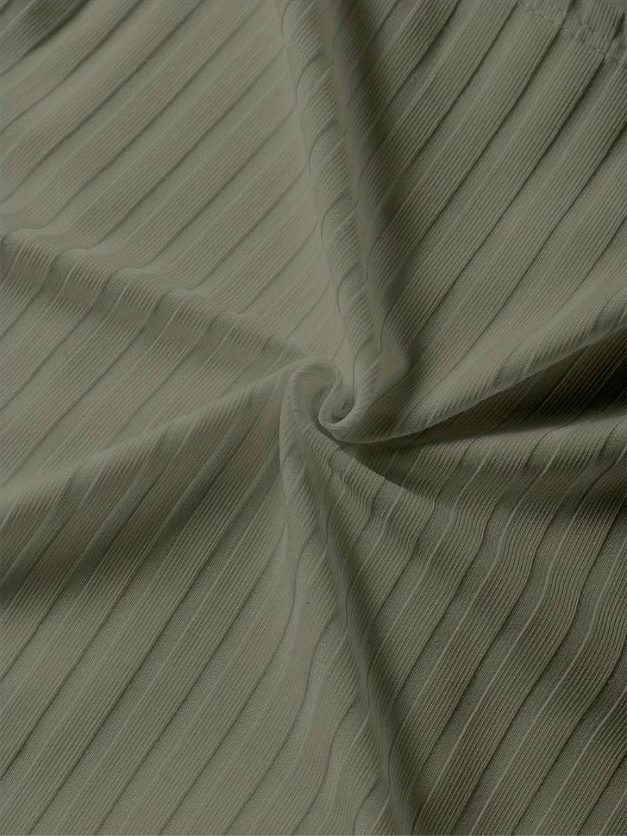 ribbed sleeves with a deep V-neck