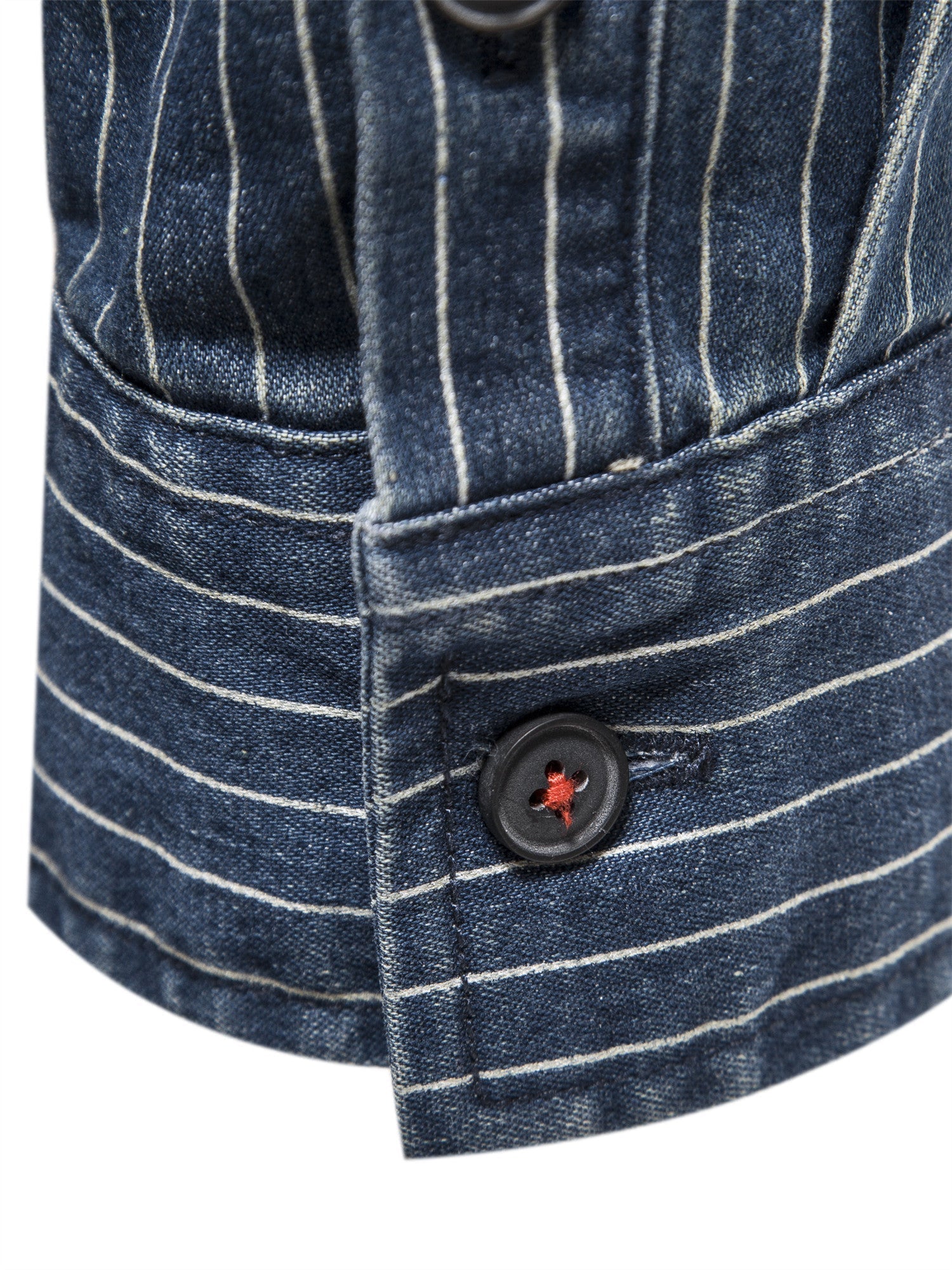 Striped shirt in stretch denim