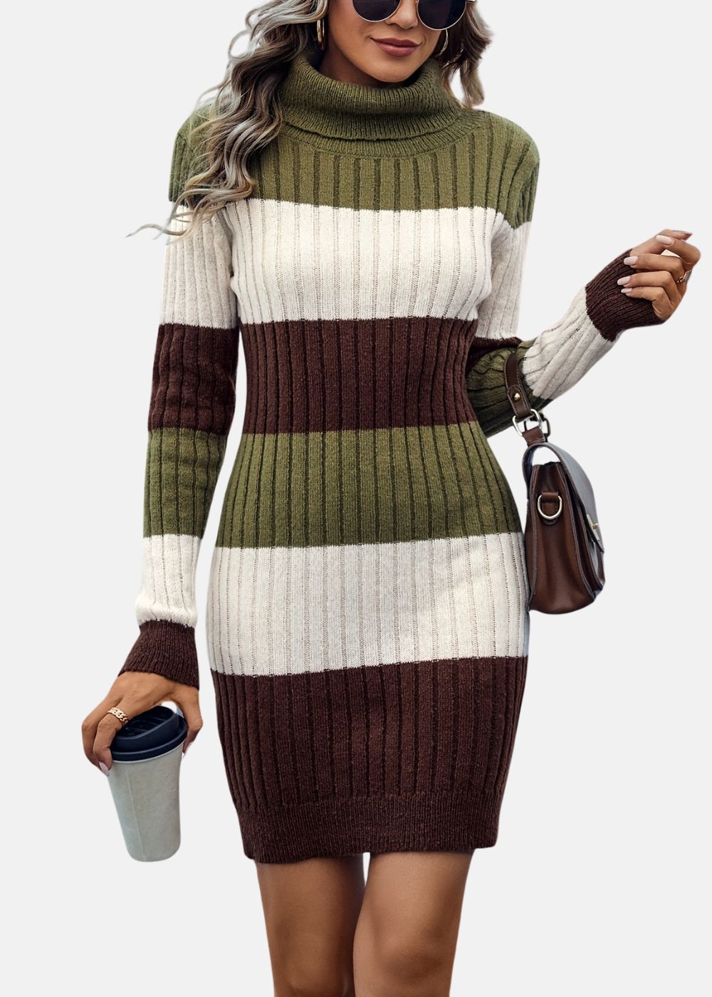 Striped sweater dress