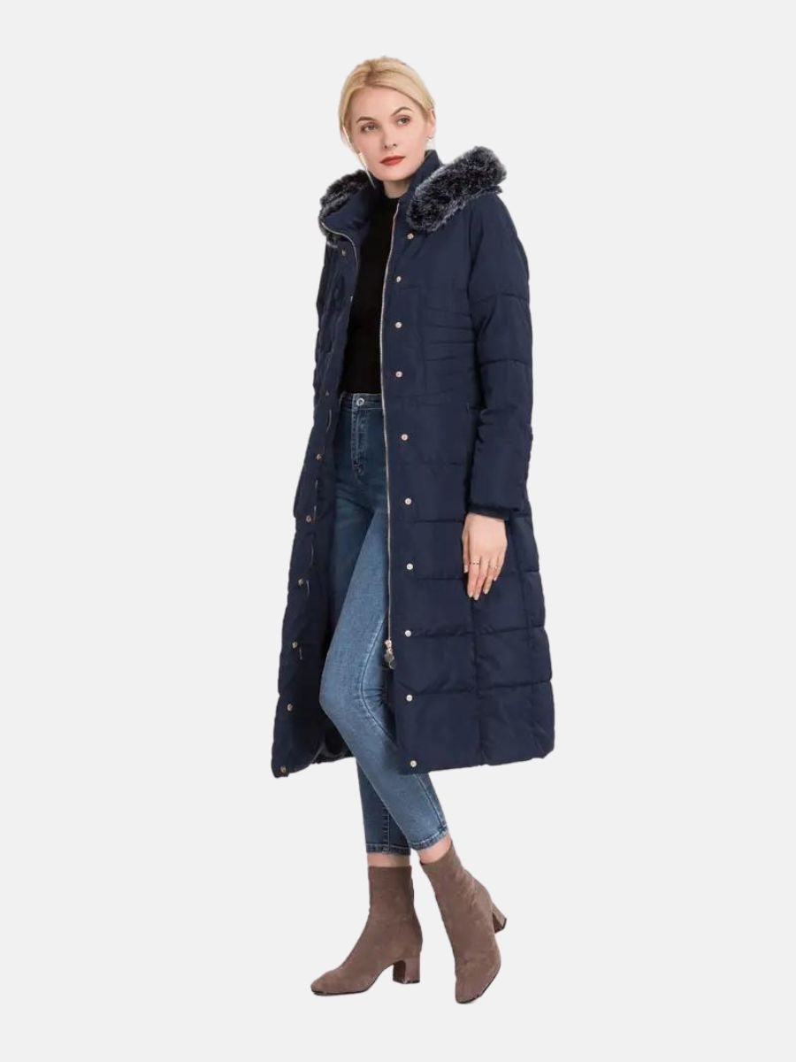 jacket with button closure and hood