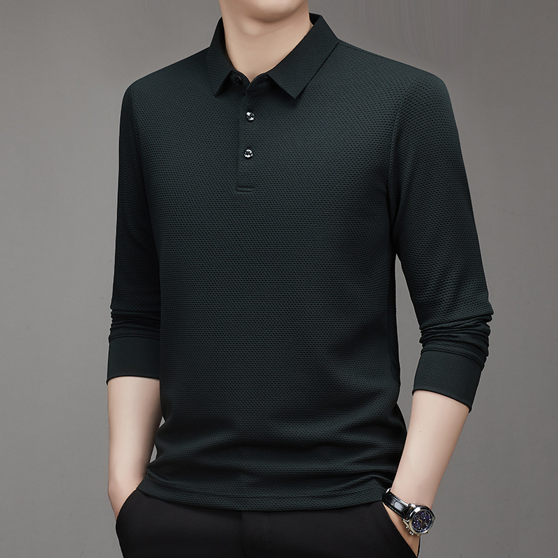 Honeycomb check long sleeve T-shirt