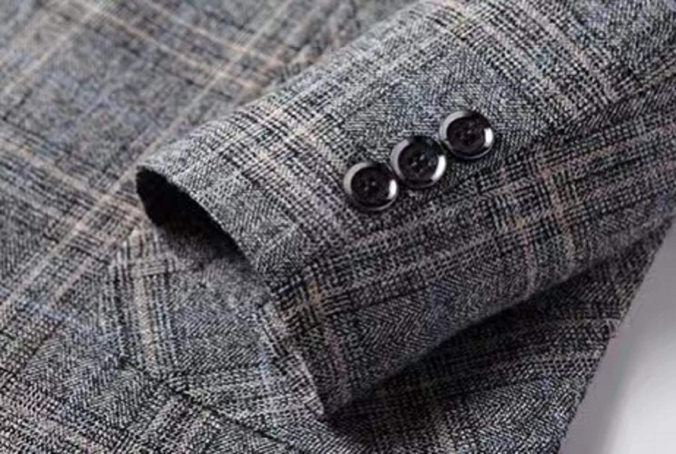 Casual checked striped slim suit