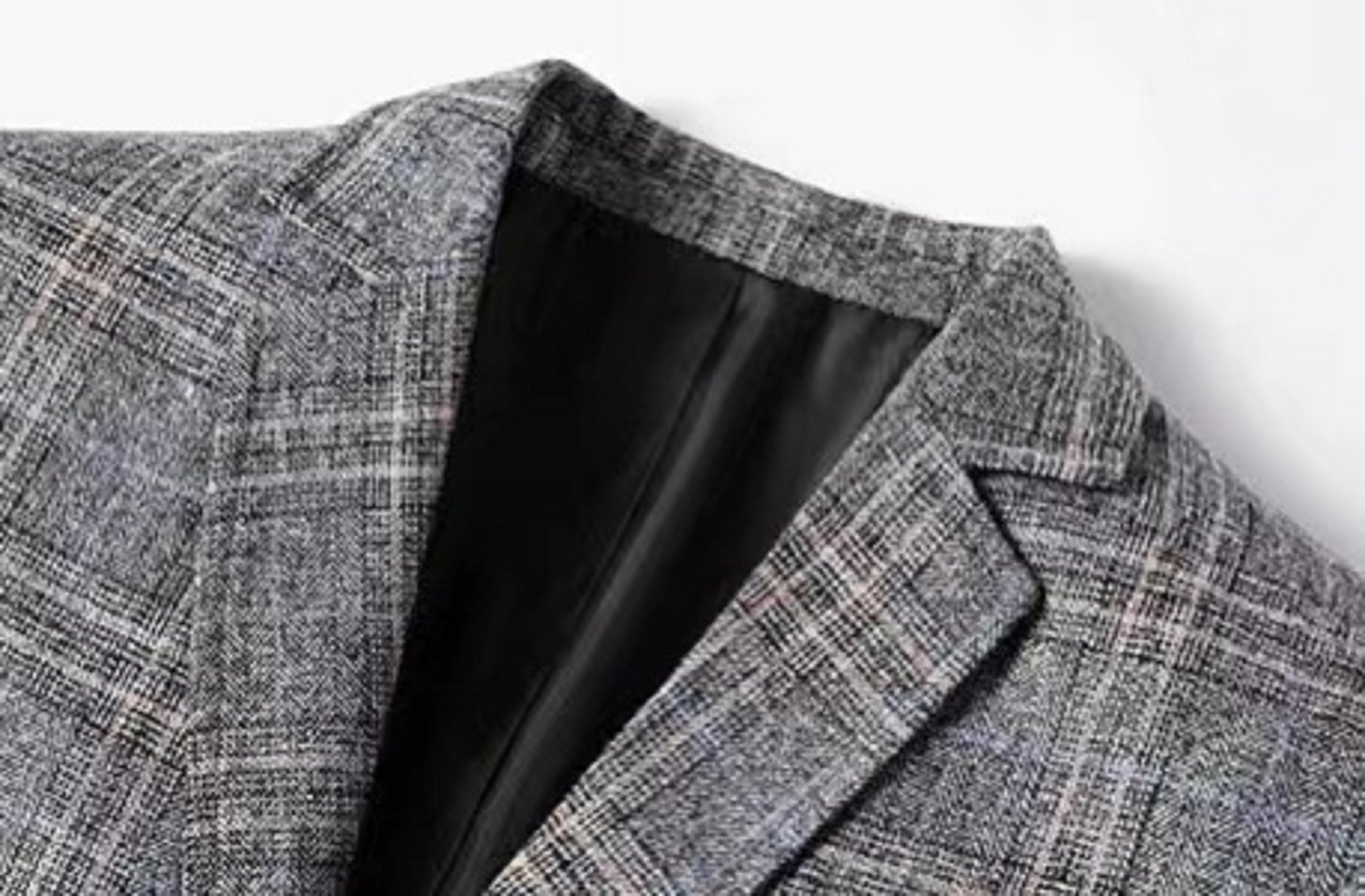 Casual checked striped slim suit