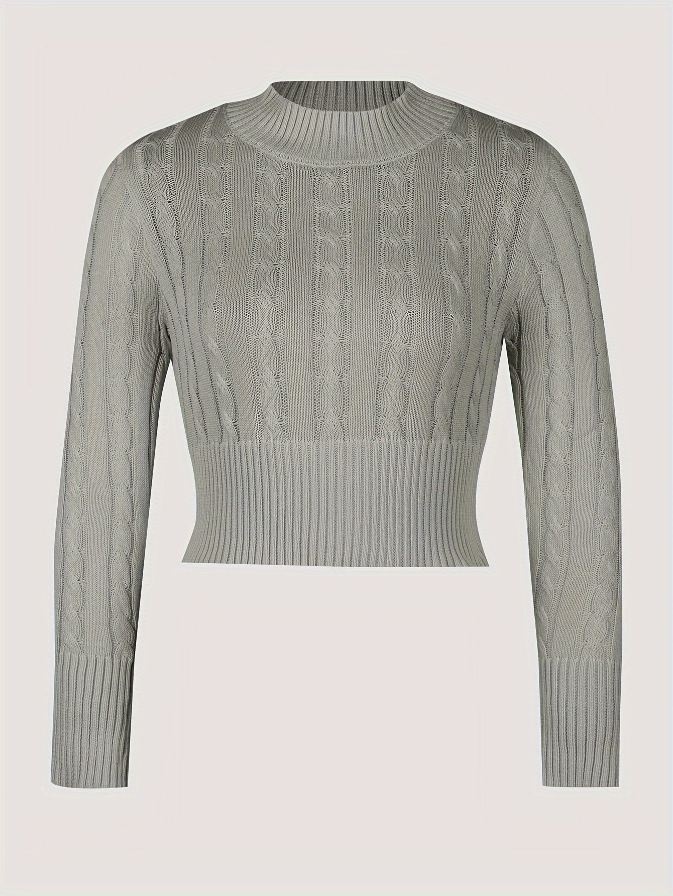 Slim cropped sweater with twisted pattern