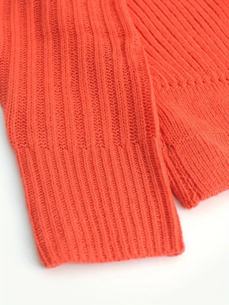 rib knitted sweater with asymmetrical neckline