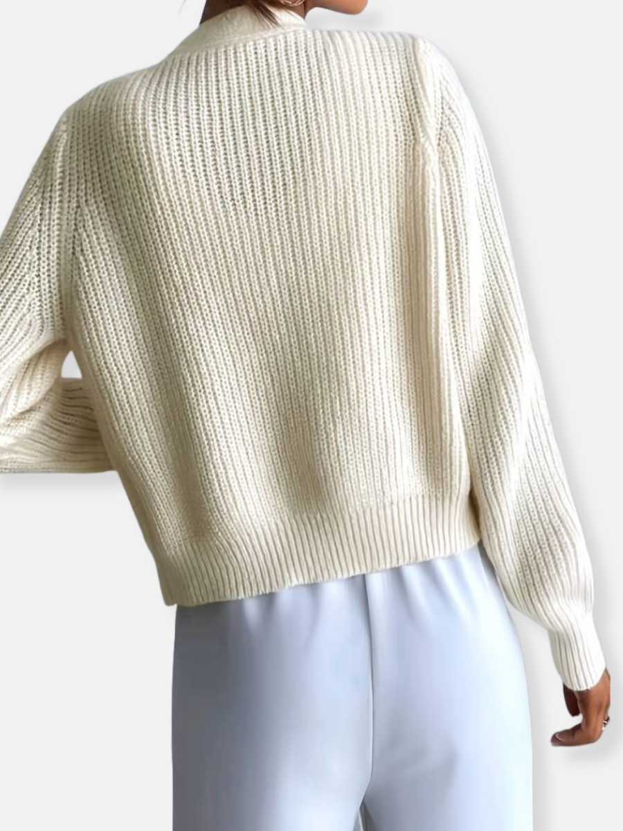 cardigan and shirt with V-neck