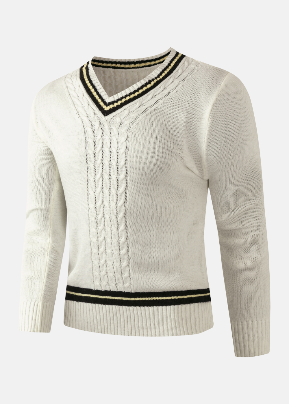 Beige knitted sweater with medium stretch