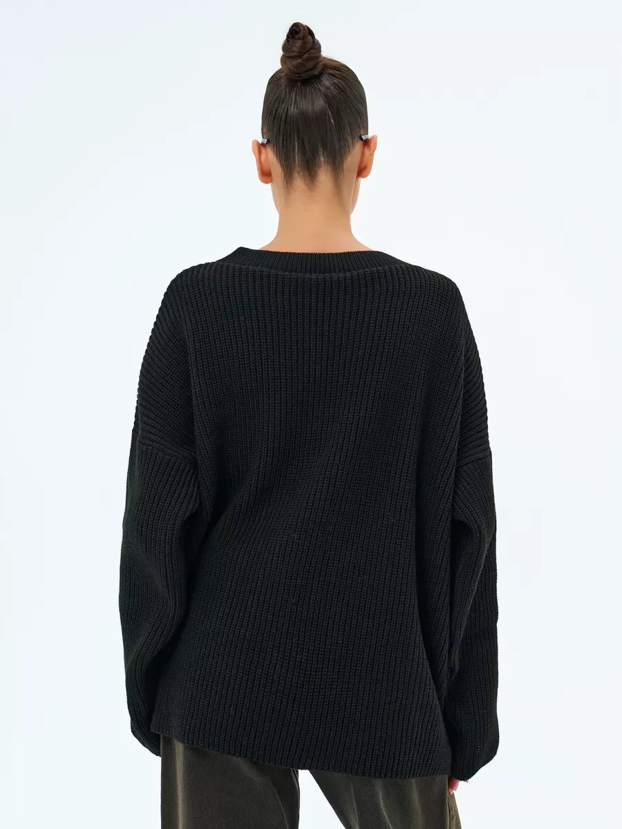 Loose Knitted Striped Sweater