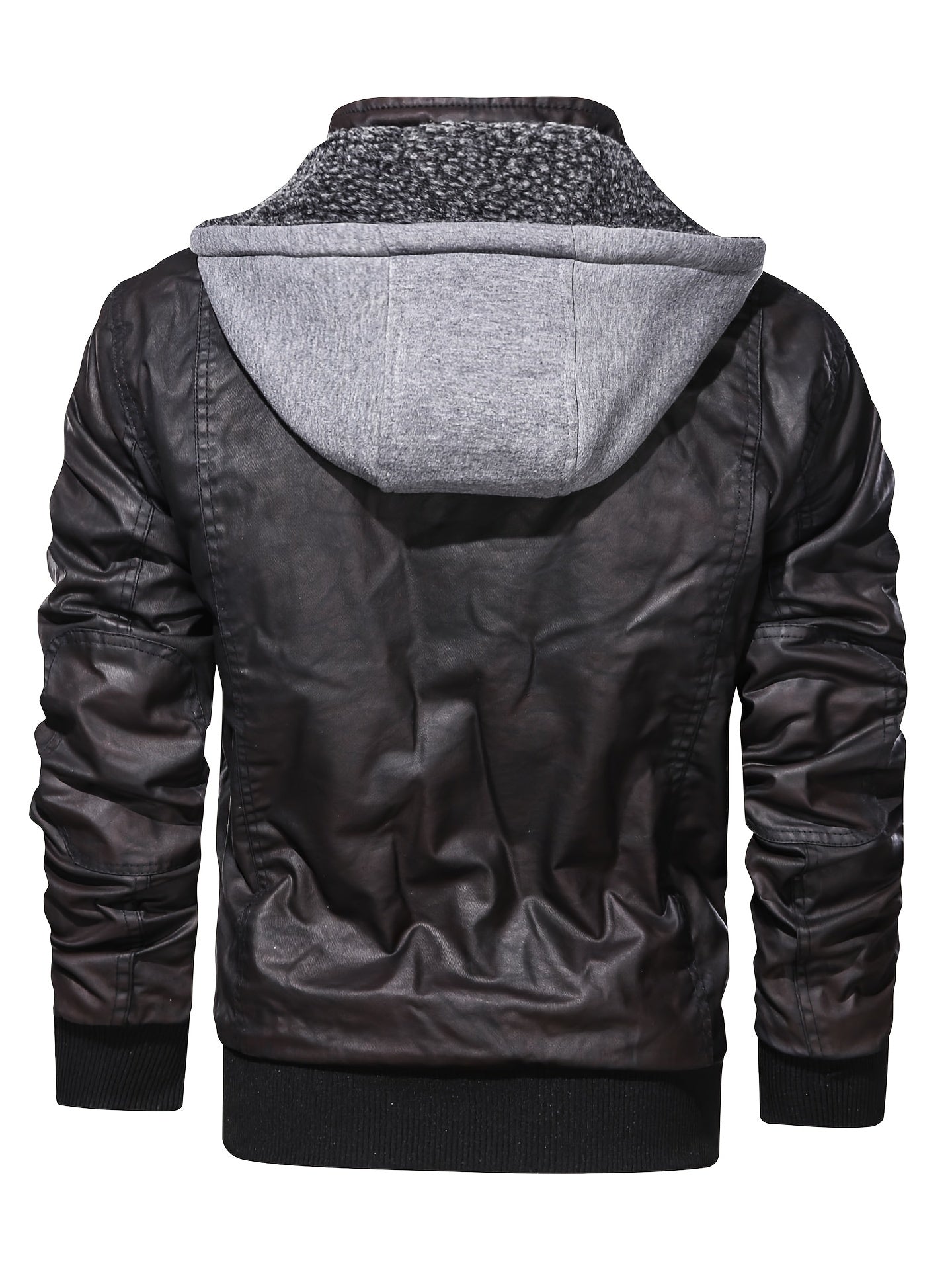 Black windproof fleece jacket with hood