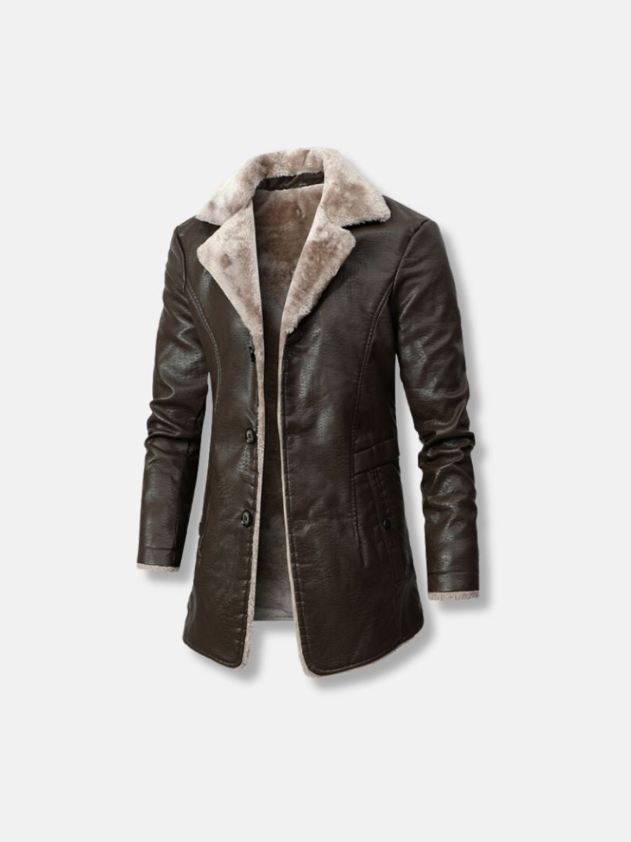 winter fleece leather jacket