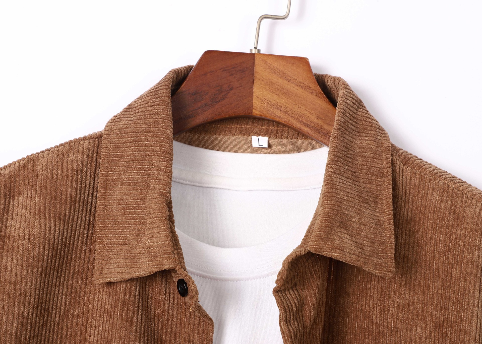 Corduroy shirt with long sleeves