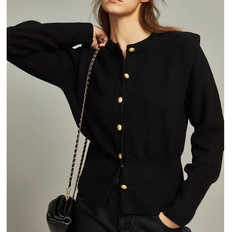 Buttoned Up Cardigan In Black