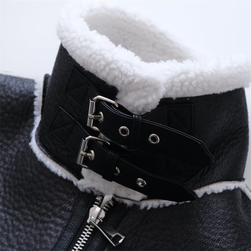 Black cardigan with fur for women