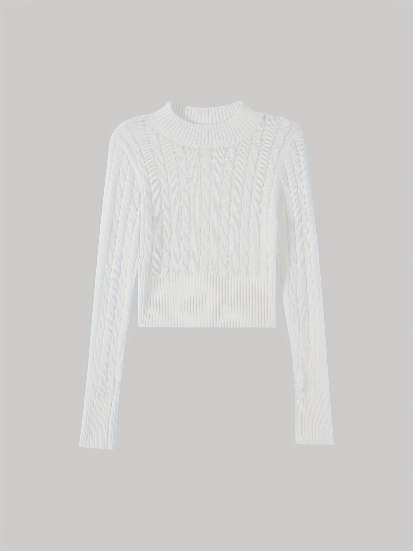 Slim cropped sweater with twisted pattern