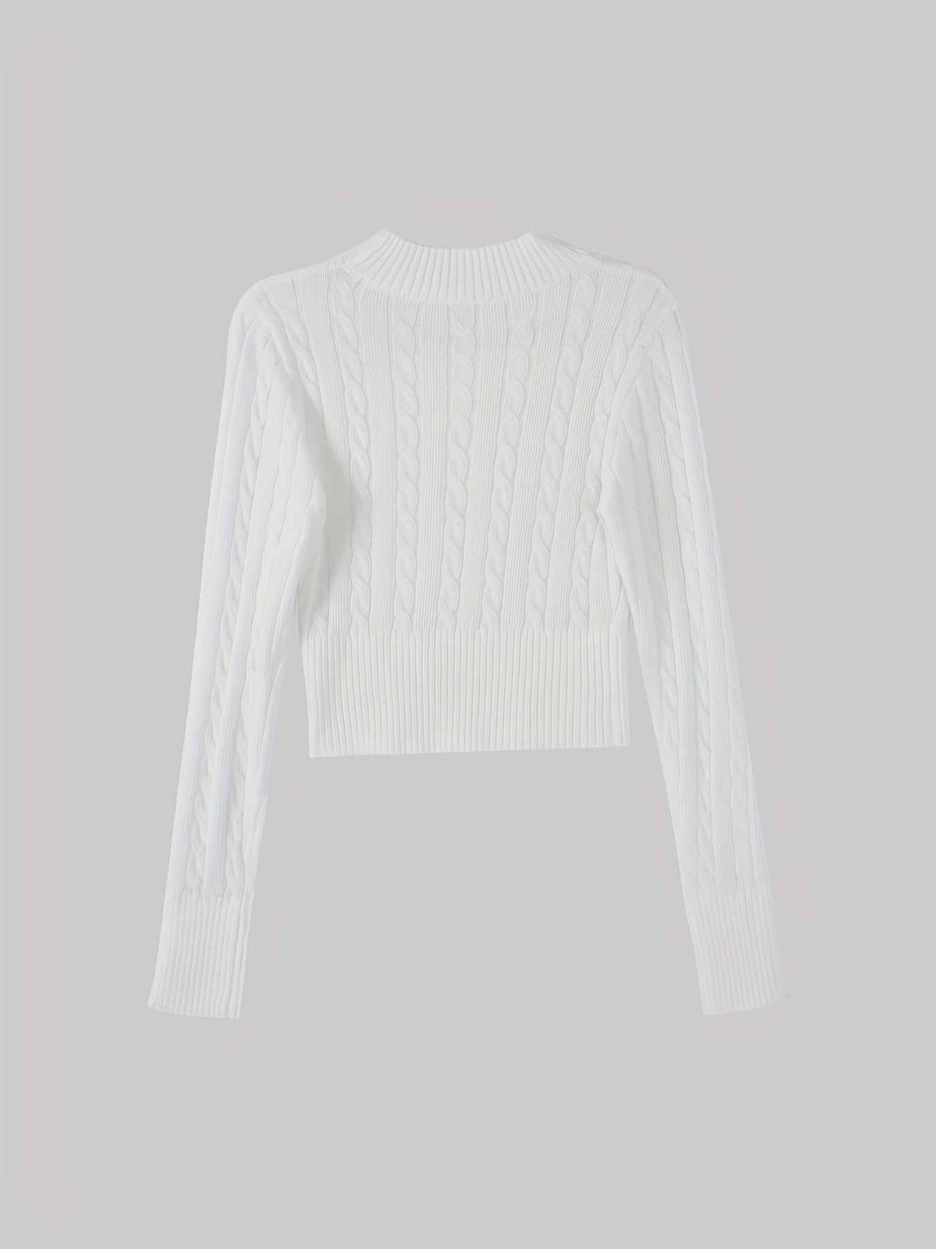 Slim cropped sweater with twisted pattern