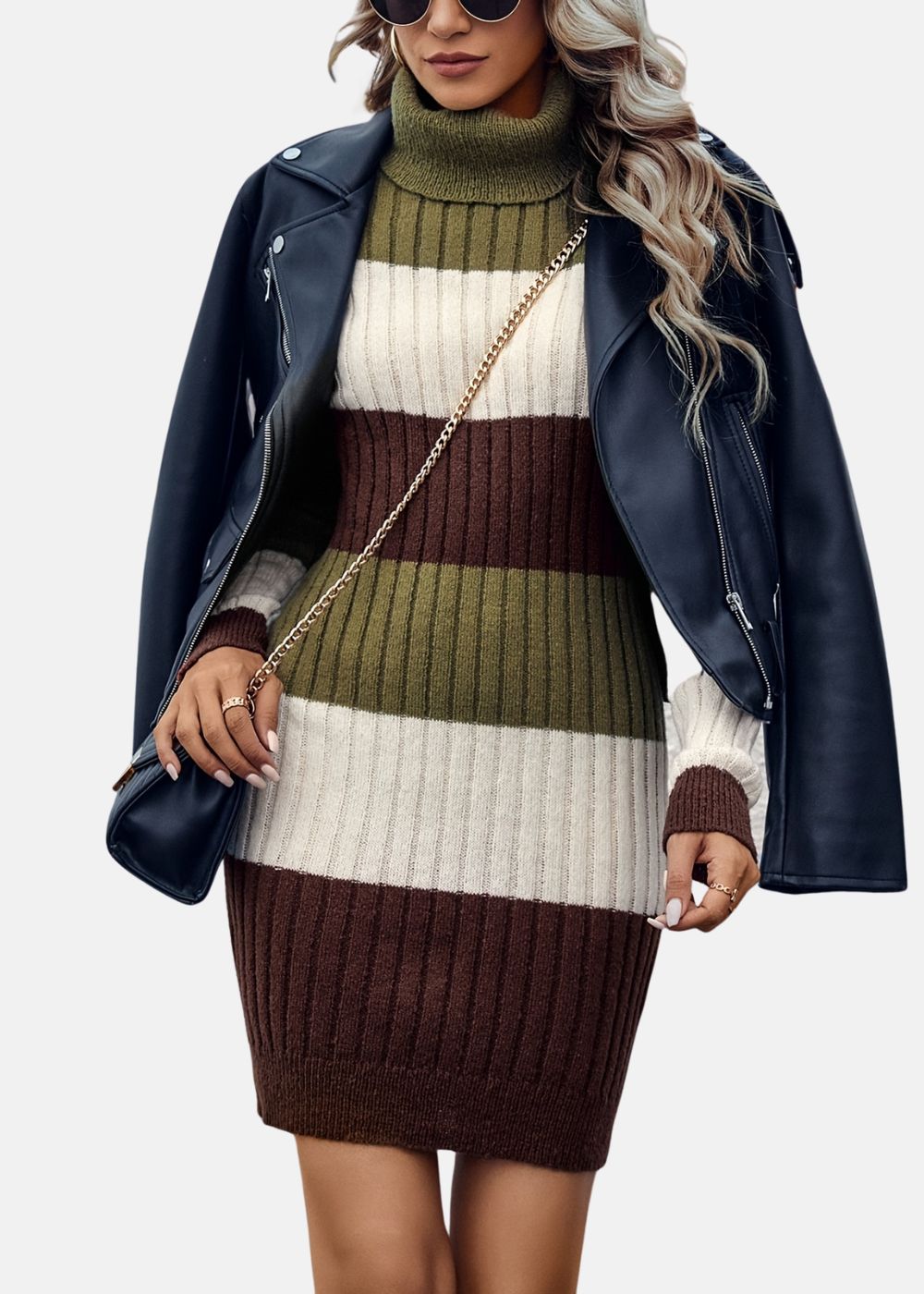 Striped sweater dress