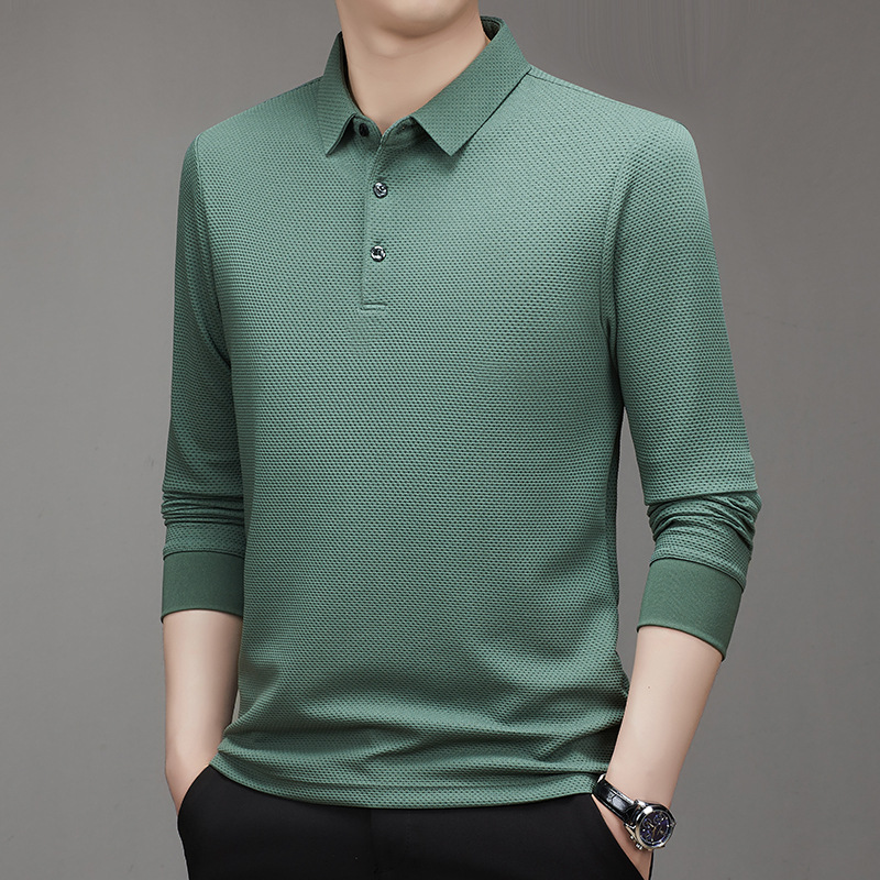 Honeycomb check long sleeve T-shirt