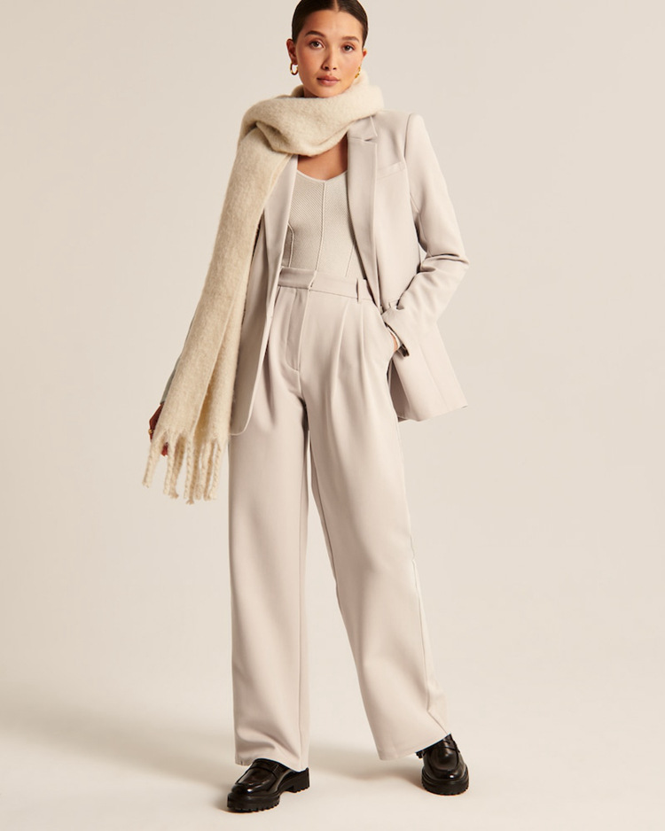 Casual high waist wide leg trousers for women