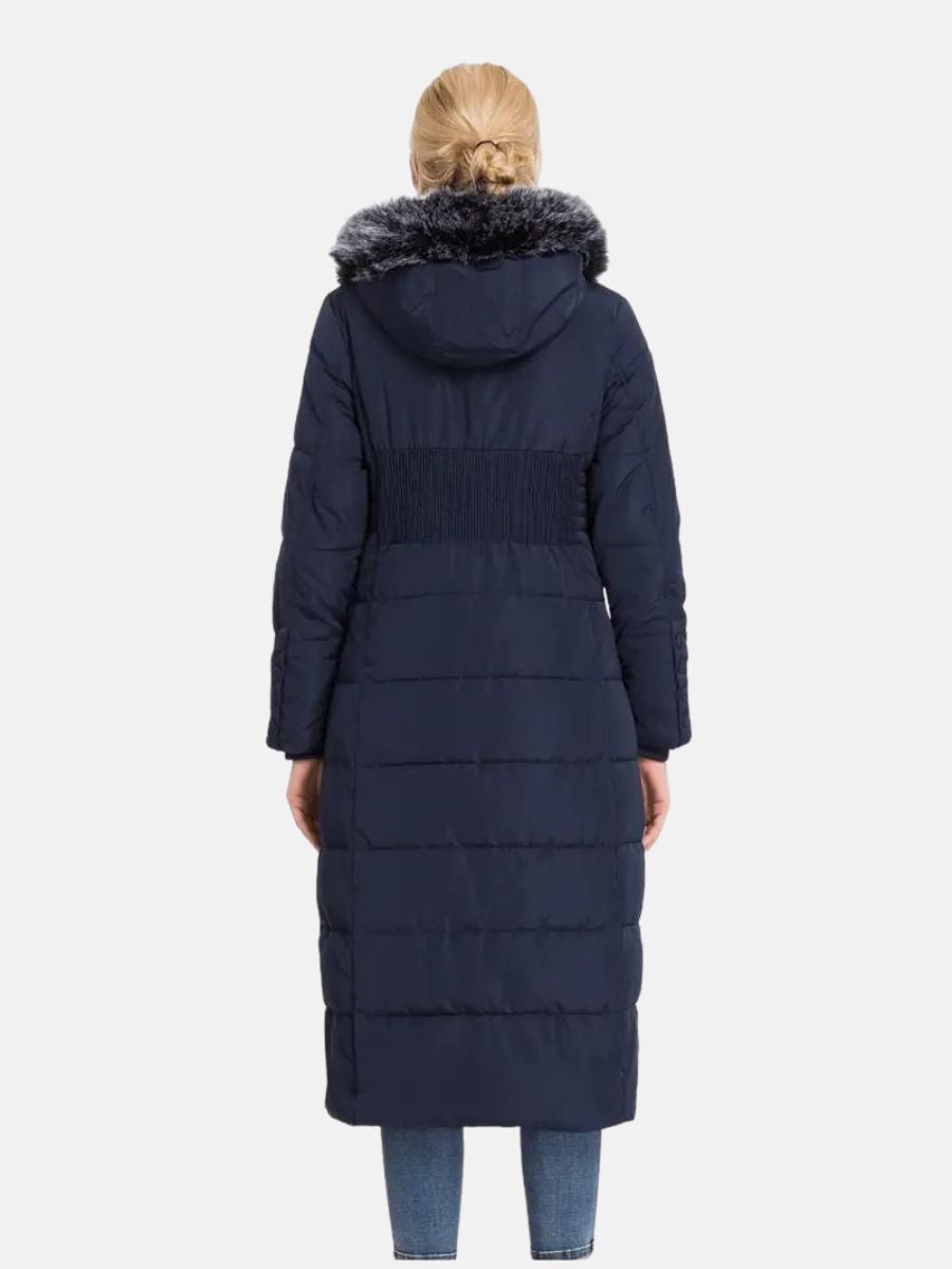 jacket with button closure and hood