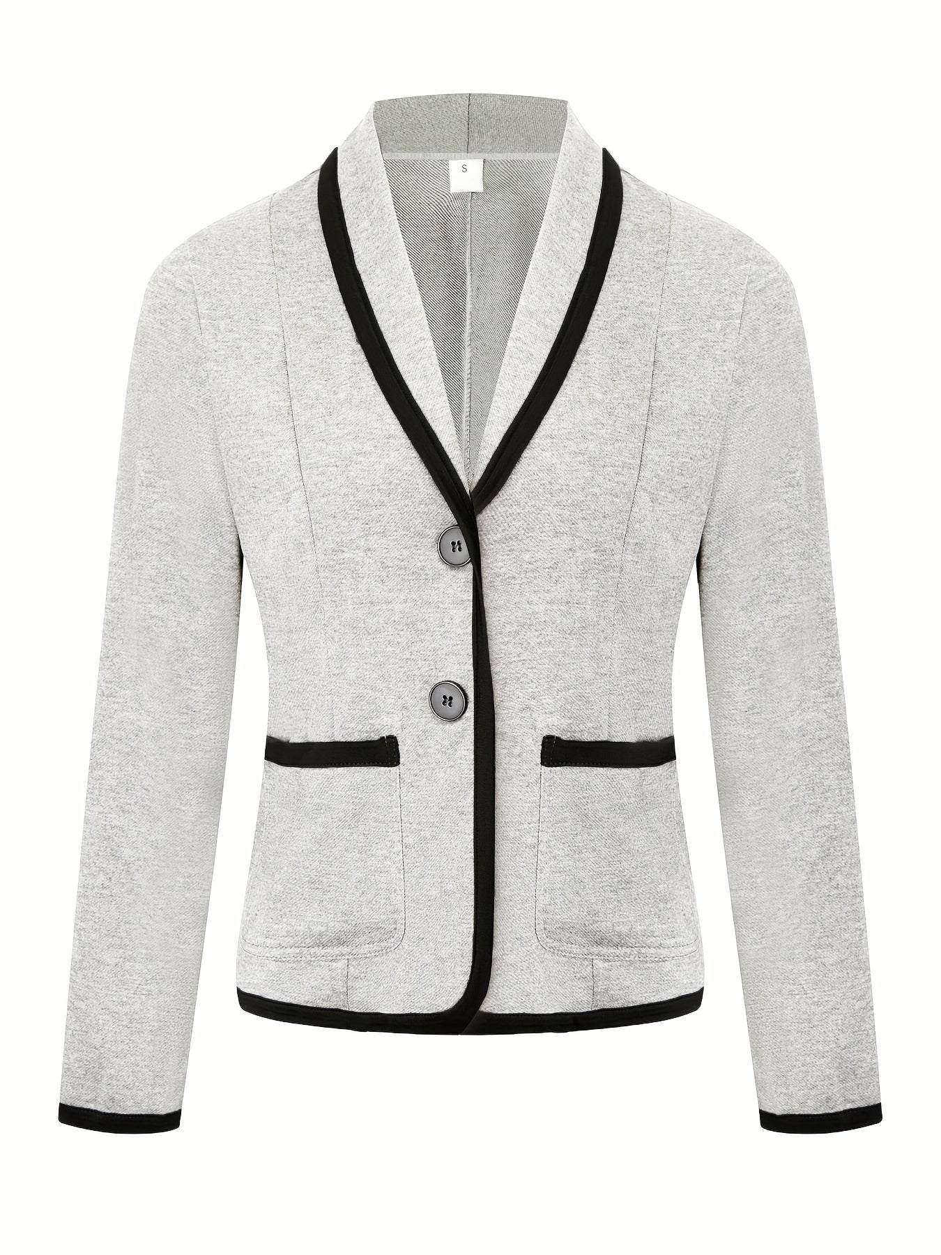Blazer with shawl collar and contrasting trim