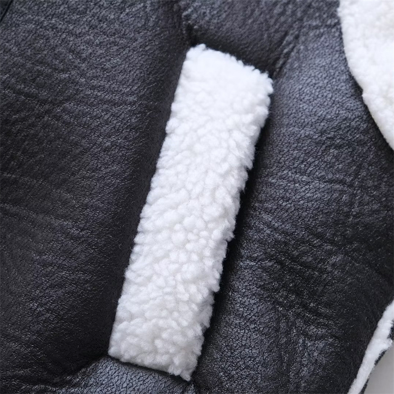 Black cardigan with fur for women