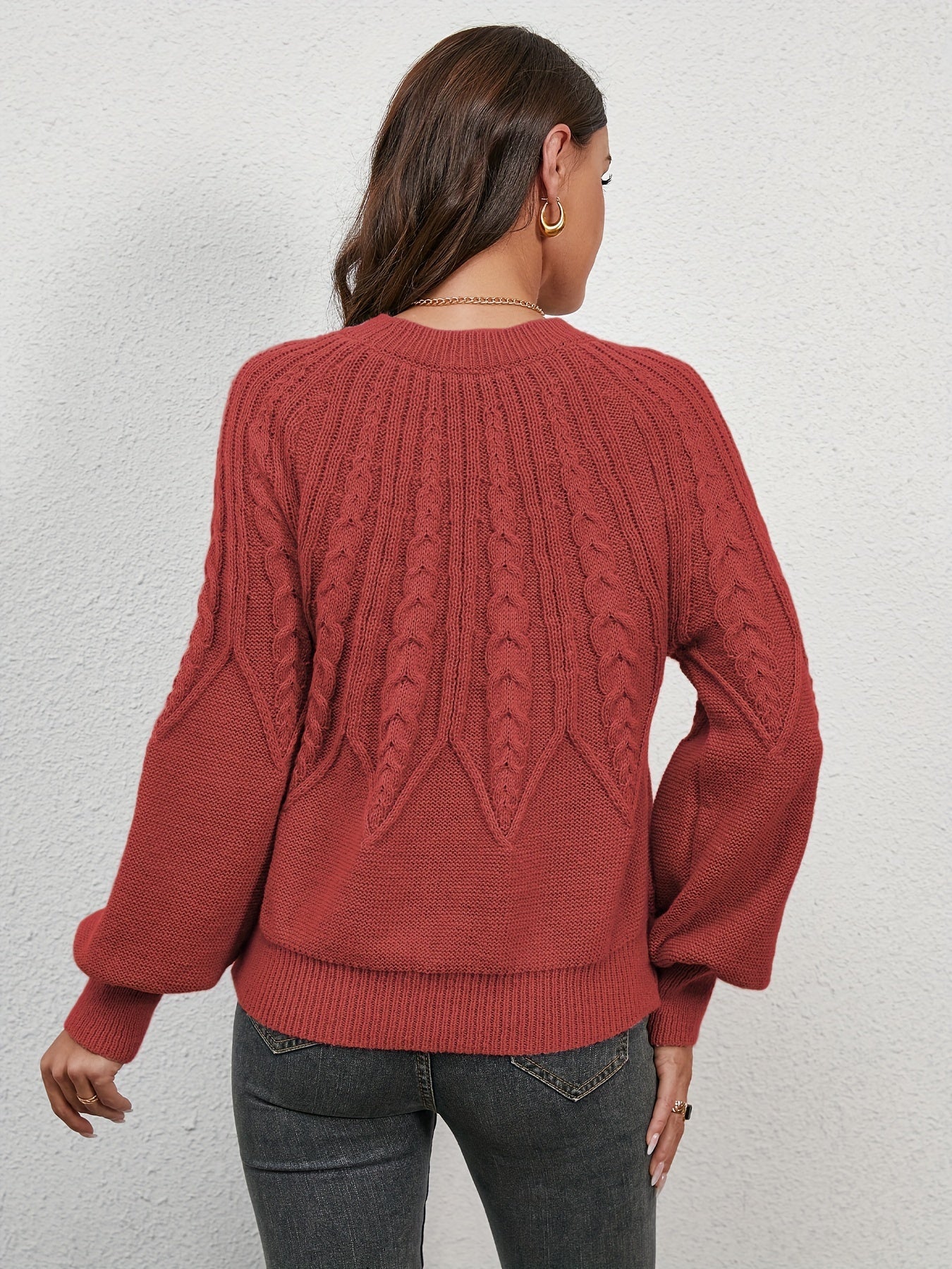 Sturdy cable-knit sweater