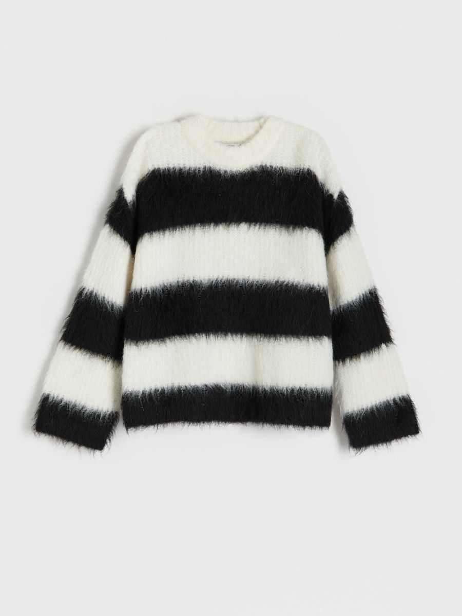 Wool Blend Black and White Jumper