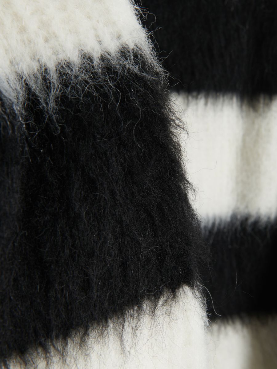 Wool Blend Black and White Jumper