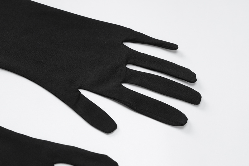 Black pink sheath dress with halter neck V-neck lace up and gloves