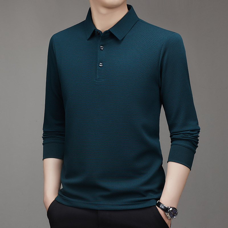 Honeycomb check long sleeve T-shirt