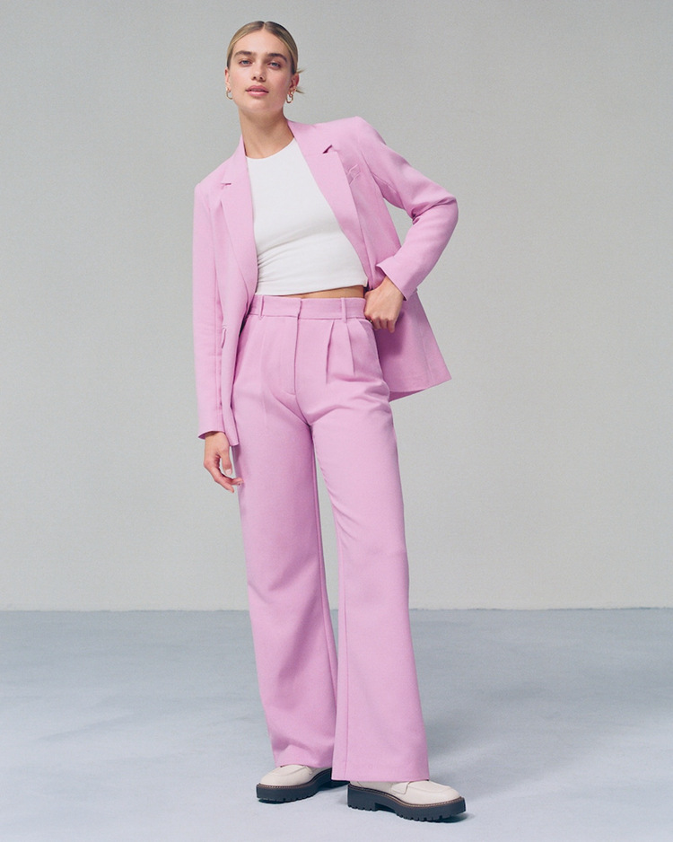 Casual high waist wide leg trousers for women